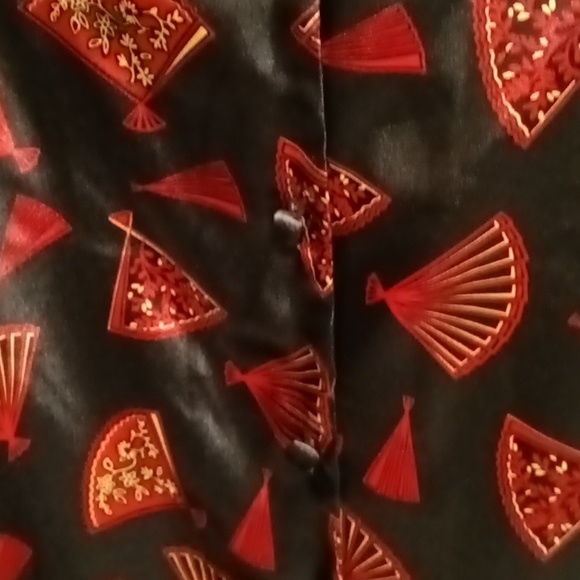 NWT sexy.. sensual cacique black/ red/gold asian-accented pajama set Size 26/28 - Picture 6 of 15